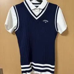 【美品】Callaway レディース ゴルフ ベスト S ネイビー