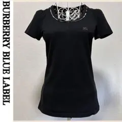 美品 バーバリーブルーレーベル Tシャツ 黒 ブラック カットソー ホースマーク