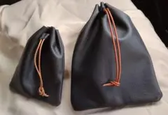 【本革】巾着袋の２個セット