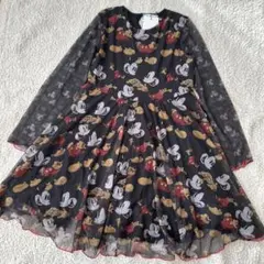 未使用150 Desigual デシグアル　ミッキーチュールワンピース黒　女の子のサムネイル