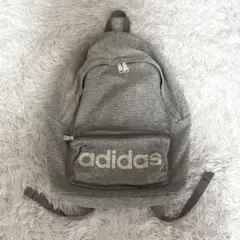 adidas リュック グレー ロゴ入り 通学 ジム バッグ コットン