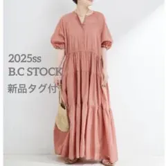 新品タグ付25ssベイクルーズ コットンボイルティアードバルーン袖ワンピース