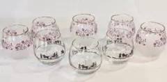 洋風　オシャレミニグラス ８個セット ガラス お猪口 ショットグラス 昭和レトロ