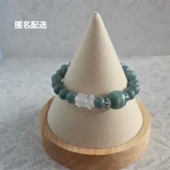 【天然石ブレス】翡翠×水晶双頭蓮×薬師瑪瑙×そろばん水晶