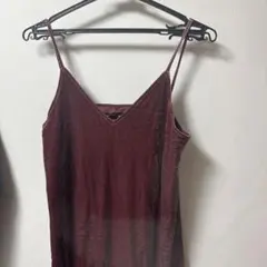 バーガンディ ベルベット キャミワンピース