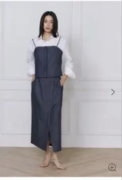 INEDイネド　デニム風スカート&ビスチェ　セットアップ