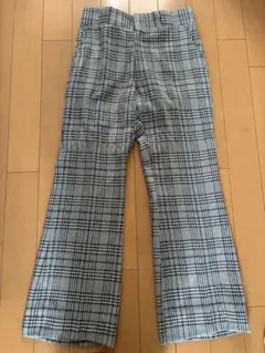 チェック柄 フレアパンツ