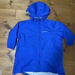 mont-bell フード付きレインジャケット 青　110サイズ　レインコート