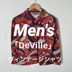 「DeVille」　Men's 長袖シャツ　ヴィンテージ物　プッチ柄　美品