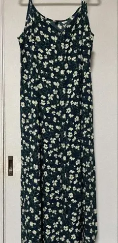 UNIQLO⭐︎キャミソールロングワンピース ダークグリーン 花柄