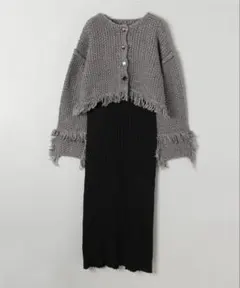JEANASIS フリンジニットキャミワンピセット