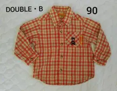 ミキハウス DOUBLE・B チェック柄 シャツ 90㎝