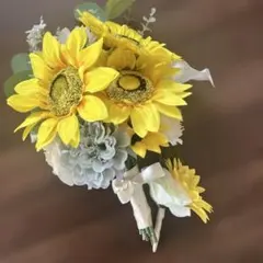 ひまわり クラッチブーケ 前撮り イエロー グリーン