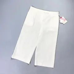 新品未使用 ユキトリイ ワイドハーフパンツ ホワイト サイズ44*MD479