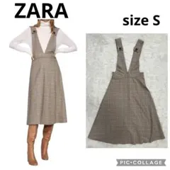 ZARA ザラ チェック柄ジャンパースカート フレアースカート