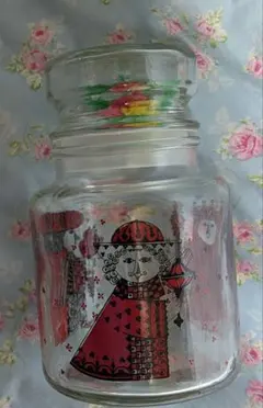 昭和レトロ　アデリア　トランプ ガラスキャニスターのサムネイル