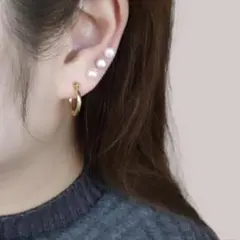 淡水パール 白 ピアス 大人 レディース 一粒 春 5mm アレルギー対応