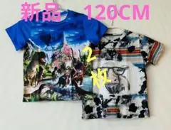新品　恐竜と牛デザインTシャツ2枚セット