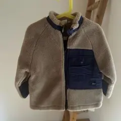 フリースジャケット ベージュ ネイビー
