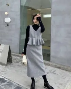 birthdaybash バースデーバッシュ　ウールフリルワンピース　Mサイズ