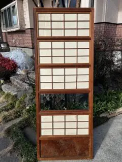 雪見障子、DIY,古民家、昭和レトロ、93x3x177，4枚セット X-437 昭和レトロ 時代 ビンテージ建具 雪見 障子 引き戸 4枚組 古民家