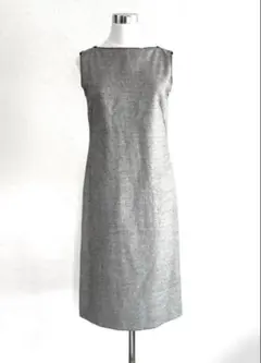 untitled ツイード　グレー ノースリーブ 膝丈ワンピース　オケージョン