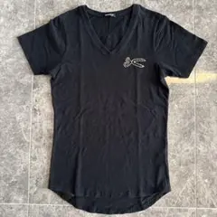 最終セール‼️デンハム　Vネック Tシャツ ロゴブラックX-SMALLのサムネイル