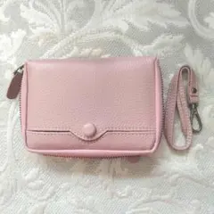 ☘️レディース 二つ折り財布 本革 11枚カードポケット 大容量 薄型 ピンク