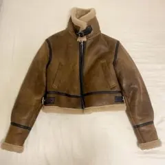 Didot.Showroom ムートン ジャケット ボア ブラウン レザー