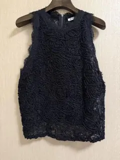 ZARA ノースリーブ　レースタンクトップシャツ　黒