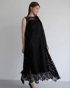 ADEAM フォクシー アディアム フラワー刺繍 シアー キャミドレス 