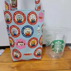 ハンドメイド ドリンクカップホルダー ねこ柄 - メルカリ