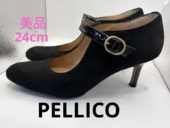 【美品】PELLICO ペリーコ メリージェーン パンプス スエード 黒 37のサムネイル