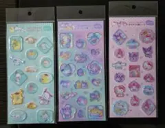 【正規品】サンリオ　すりガラス風シール　　3種　大人気　ポムポムプリン　シナモ