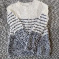 ボアチュニック　サイズＭ〜Ｌ　ホワイトと紺