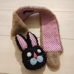 UNICA ウサギ顔 ファー付きマフラー S