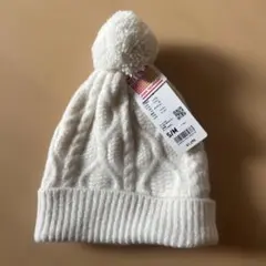 キッズ　ホワイトニット帽 S/M
