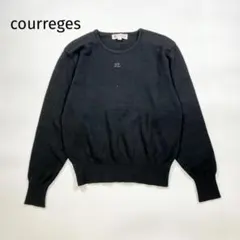 y2k クレージュ courreges ヴィンテージ デカロゴ 刺繍 ニット Old 