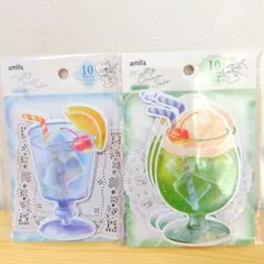 amifa メルティークリームソーダ ミニカード 2種セット ミニレターセット
