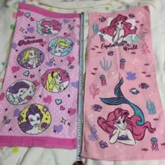 ディズニープリンセス タオル2枚セット　ピンク