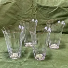 たち吉RICHFIELD フリルエッジグラス4個セット　昭和レトロ