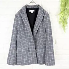 H&Mエイチアンドエム【38】長袖テーラードジャケット チェック柄 メンズライク