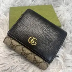 極美品✨GUCCI 二つ折り財布 GGキャンバス PVC ブラック