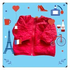 Petit main 90サイズ　赤色の可愛いダウン