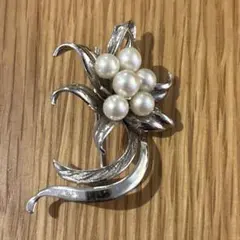 MIKIMOTO ミキモト パールブローチ あこや真珠 本真珠 3粒 MS刻印