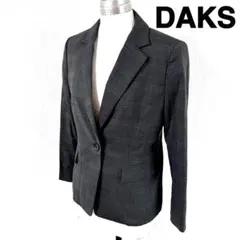 【最高級】DAKS CERRUTI生地 チェック ジャケット グレー 40