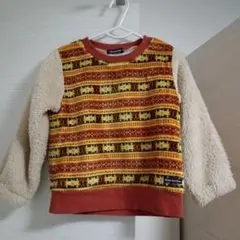 フリース ボア トレーナー 100 オレンジ ベージュ