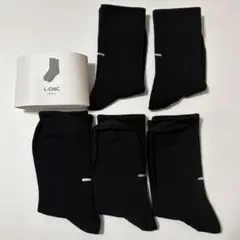 新品 5足セット 21.5〜24.5cm 靴下 ブラック 黒 ソックス