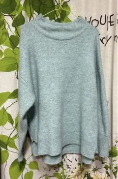 レディースセーターLサイズ☆青黄緑色