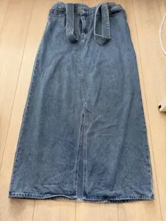 デニムジャンスカ　ブルー サスペンダー付き